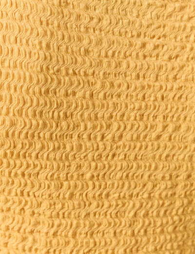 Débardeur droit cropped col rond jaune moutarde femme