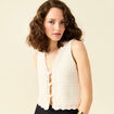 Gilet sans manches creme femme