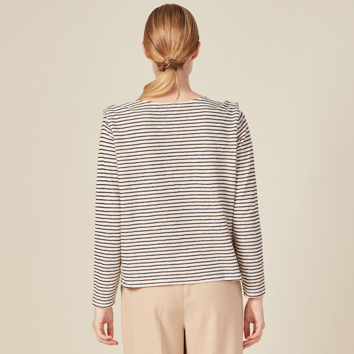 T-shirt manches longues ecru femme