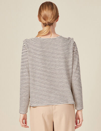 T-shirt manches longues ecru femme