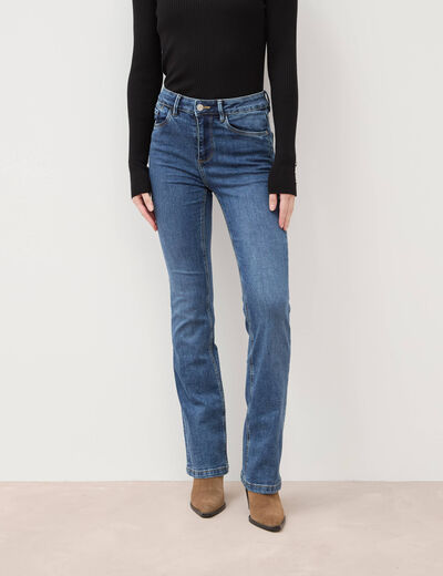 Jeans bootcut taille haute denim stone femme
