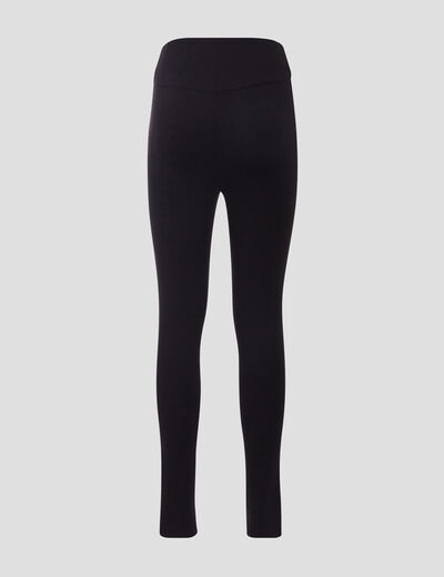 Pantalon jegging taille haute noir femme