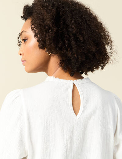 T-shirt manches longues ecru femme