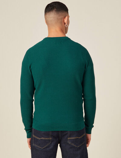 Pull éco-responsable vert canard homme