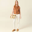 Gilet sans manches doublé camel femme