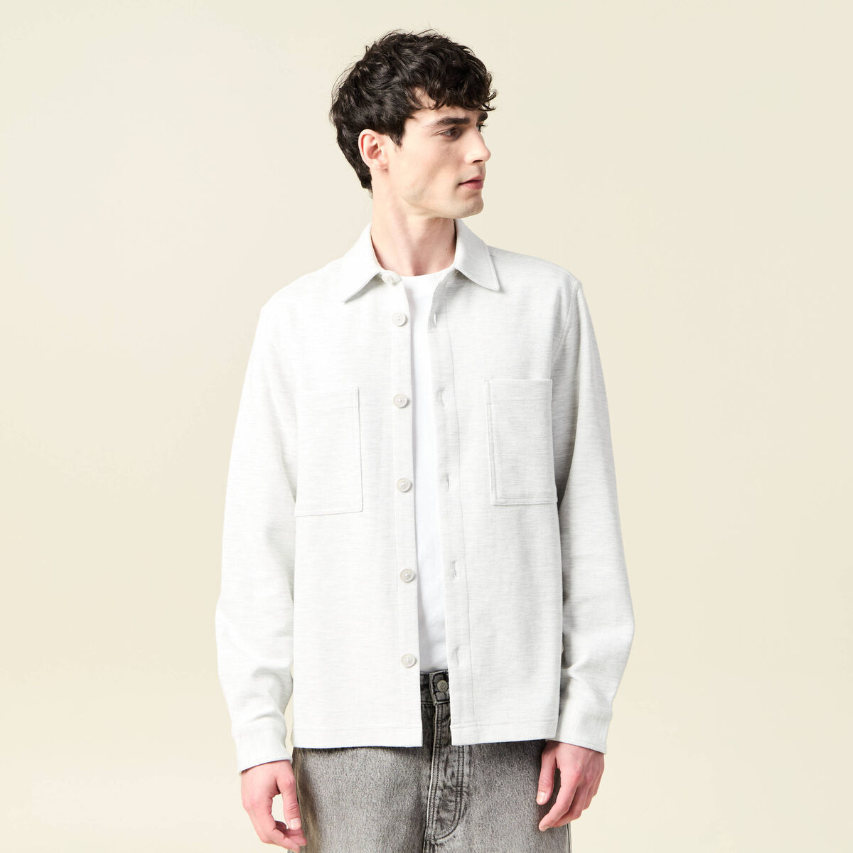 Surchemise manches longues ecru homme