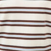 T-shirt ray&eacute; col rond manches courtes ivoire femme