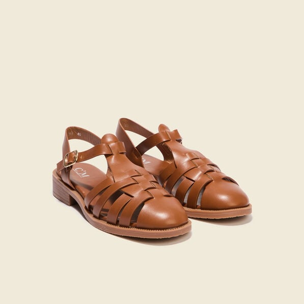 sandales plates marron femme Sandales plates marron femme