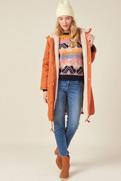 Pull manches longues mauve femme