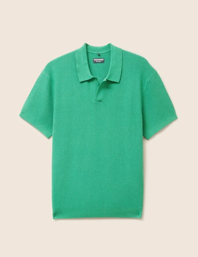Polo cintré manches courtes vert homme