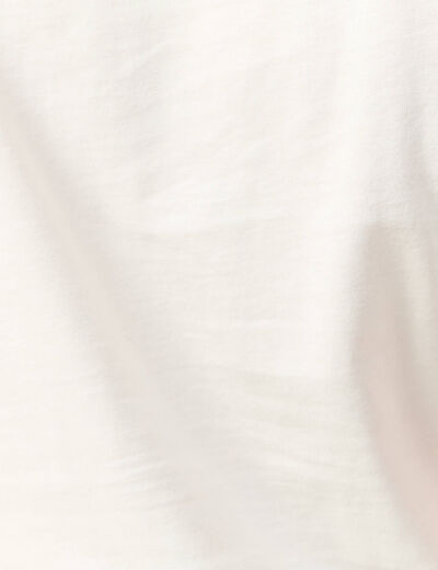T-shirt manches courtes creme femme