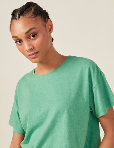 T-shirt manches courtes vert femme