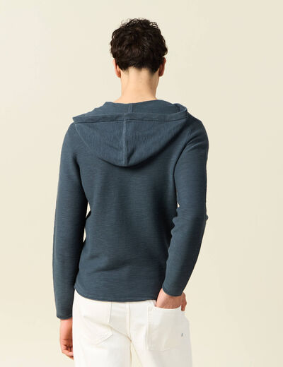Pull à capuche vert foncé homme