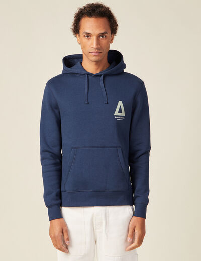 Sweat à capuche bleu marine homme