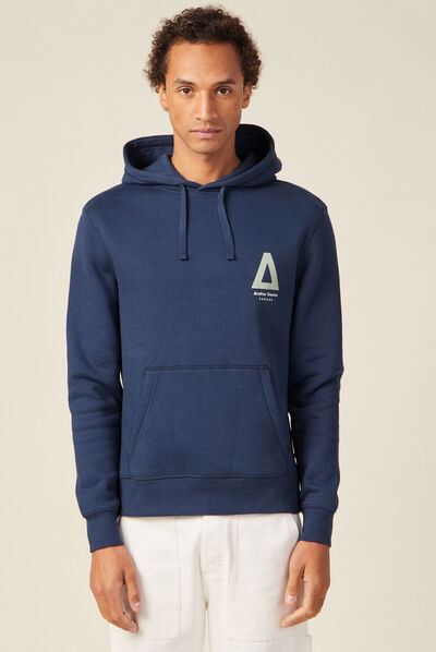 Sweat à capuche bleu marine homme