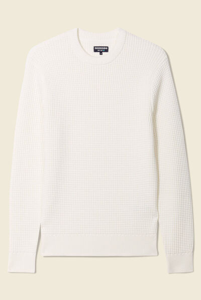 Pull éco-responsable ecru homme