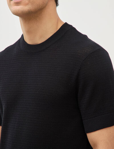 T-shirt en coton manches courtes noir homme
