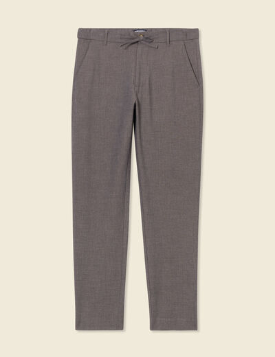 Pantalon chino jogger taupe homme