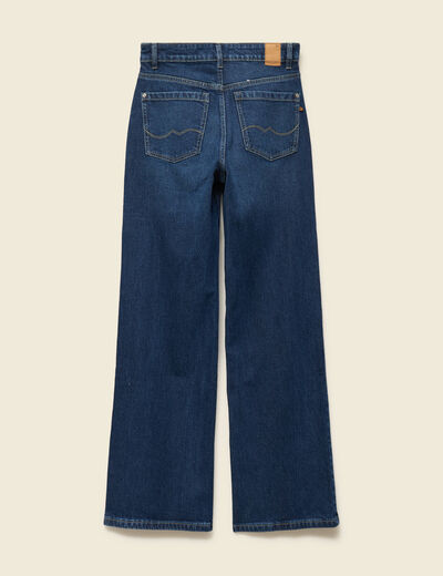 Jeans large taille haute denim brut femme