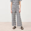 Pantalon loose longueur 3/4 en coton ecru femme
