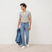 Jeans regular longueur 32 denim bleach homme