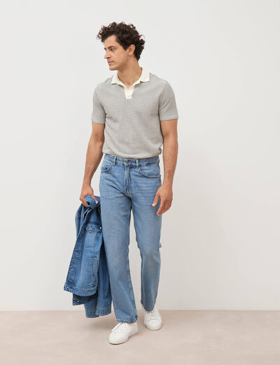 Jeans regular longueur 32 denim bleach homme