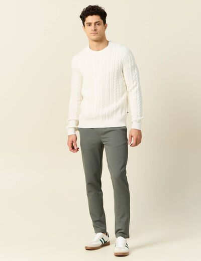 Pantalon chino jogger vert kaki homme