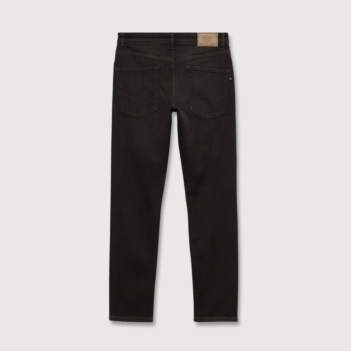 Jeans straight 5 poches marron homme