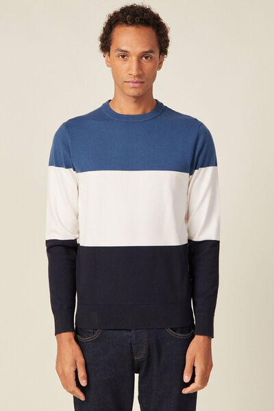 Pull éco-responsable bleu foncé homme