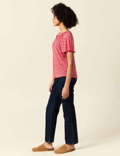 T-shirt manches courtes rouge femme