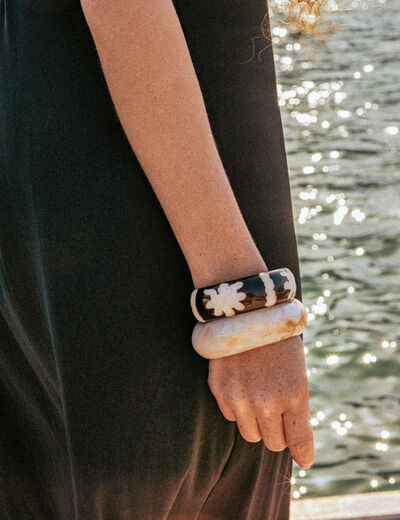 Lot 2 bracelets manchettes multicolore femme
