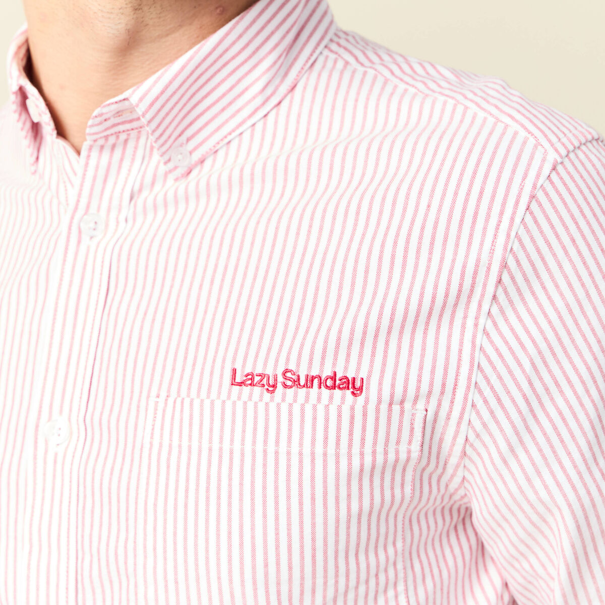 Chemise manches longues rouge foncé homme