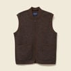 Gilet droit court sans manches marron fonc&eacute; homme