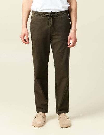 Pantalon chino vert kaki homme