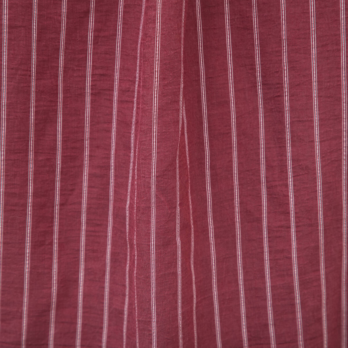 Chemise droite manches longues fluide bordeaux femme