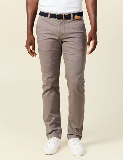 Pantalon chino straight taupe homme