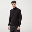 Pull fin col montant manches longues noir homme