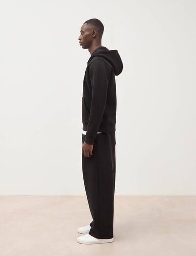 Sweat ample &agrave; capuche manches longues noir homme