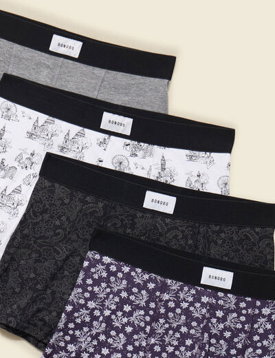 Lot de 4 boxers noir homme