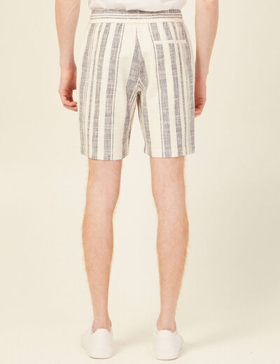 Bermuda large à coulisse ecru homme