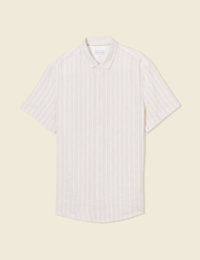 Chemise manches courtes ecru homme