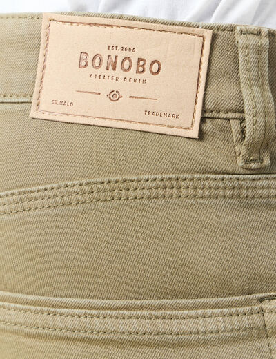 Jeans éco-responsable straight vert kaki homme