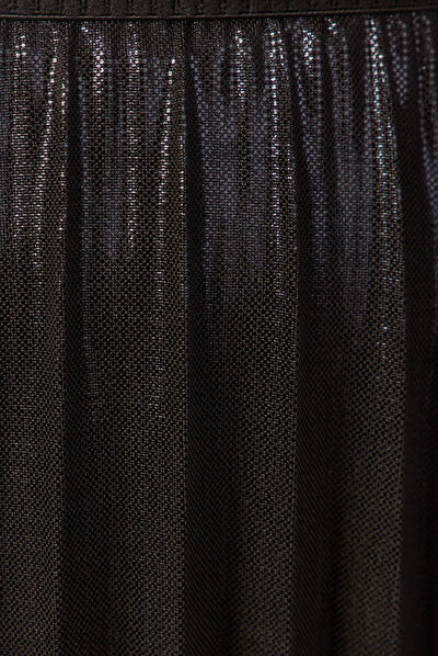 Jupe midi évasée plissée noir femme