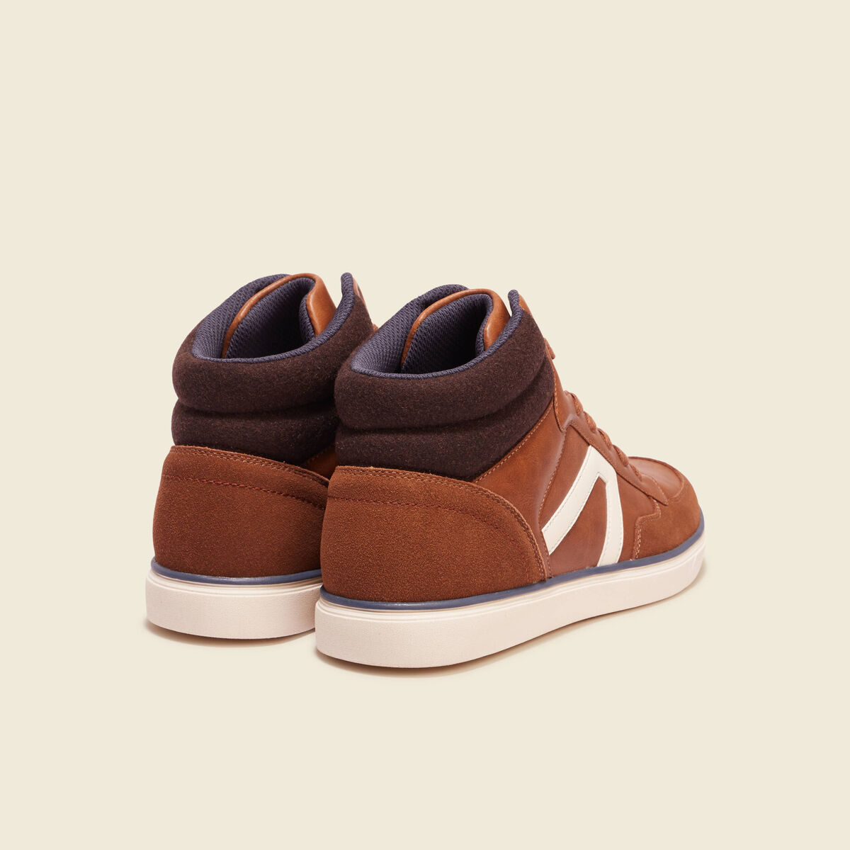 Baskets montantes à lacets marron foncé homme