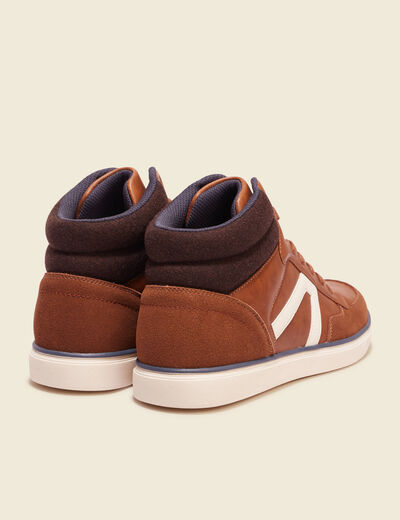 Baskets montantes à lacets marron foncé homme