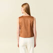 Gilet sans manches doublé camel femme