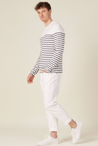 T-shirt manches longues ecru homme