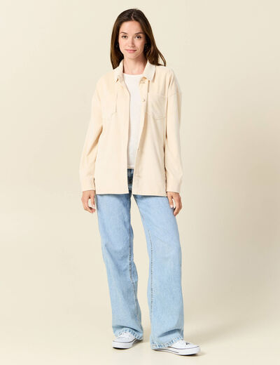 T-shirt manches courtes ecru femme