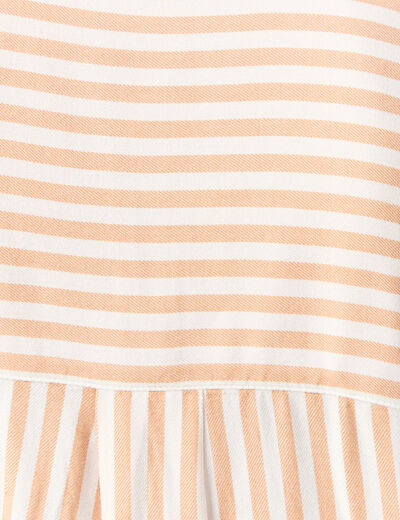 Chemise manches 3/4 orange femme