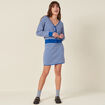 Jupe droite tricotée bleu femme